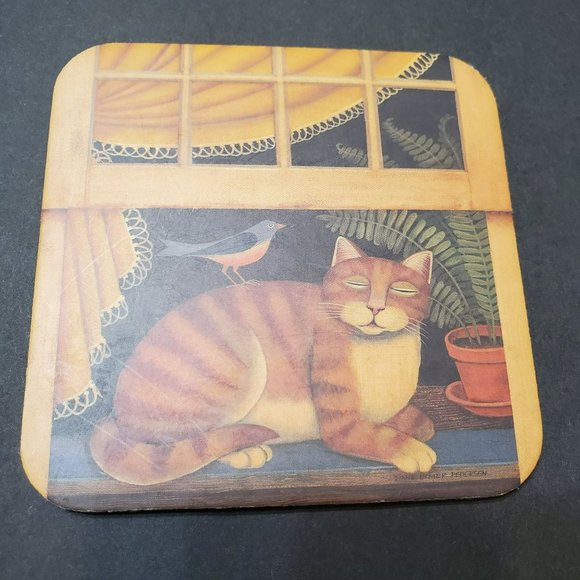 Cat Theme Coasters, set of 4, Hardboard with Cork Back, Cat Lover, Cat Lady - Picture 4 of 7